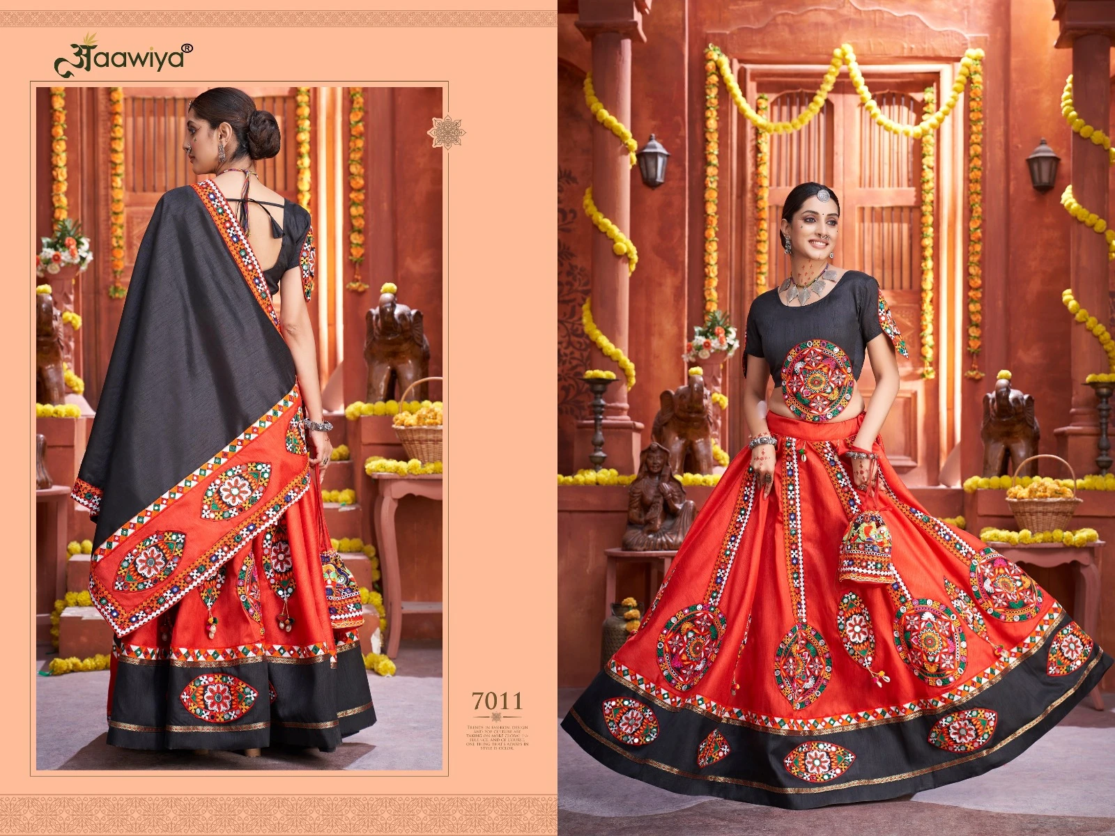 Aawiya 7011 Rajwadi Vol 3 Art Silk Wholesale Navratri Chaniya Choli Catalog — Wholesale Lehenga, MPA wholesale from Surat — view 8
